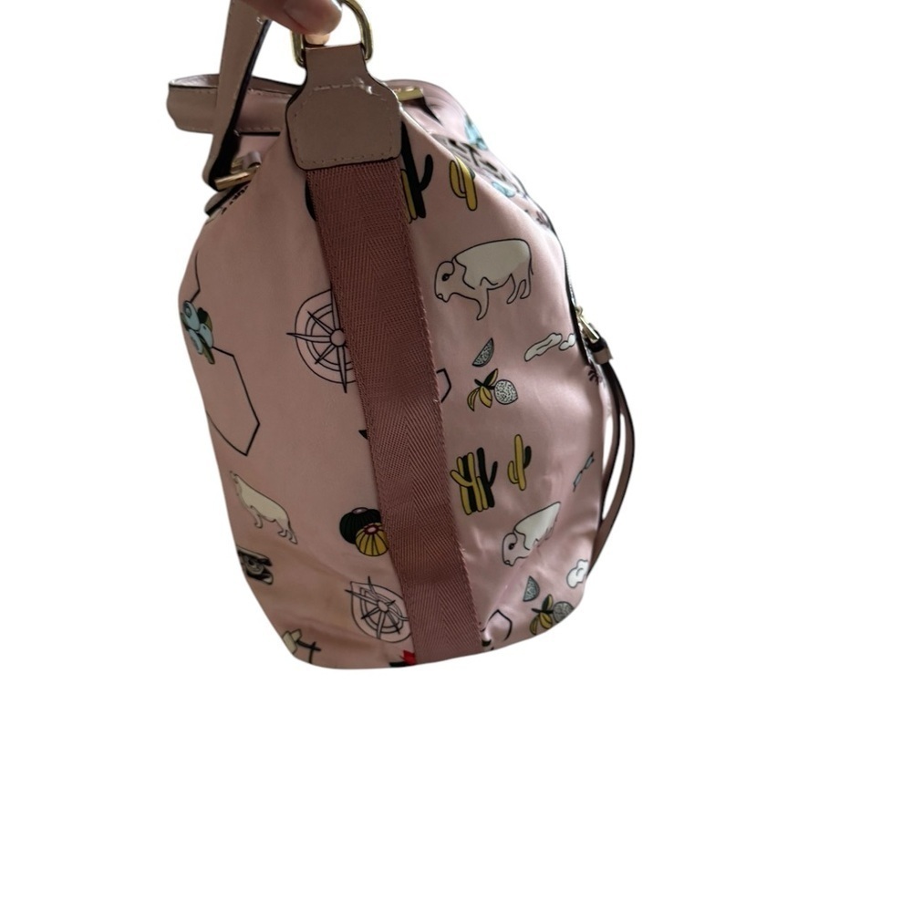 Tory Burch Pink Cherry, Shell, Floral, Parrot Cactus Printed Women's Bag 10x15x6 - Picture 10 of 14